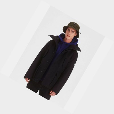 Black Men's Aigle The Must-have Mtd Parkas | ZBUO-03415