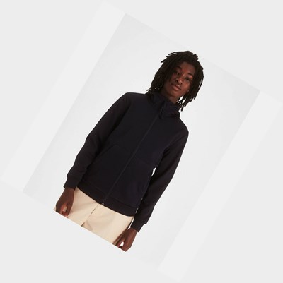 Black Men's Aigle Warm & Shower-resistant Fleece Jackets | QTFJ-34625