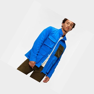 Blue Men's Aigle Water-repellent & Recycled Safari Coats & Jackets | FUEG-56109