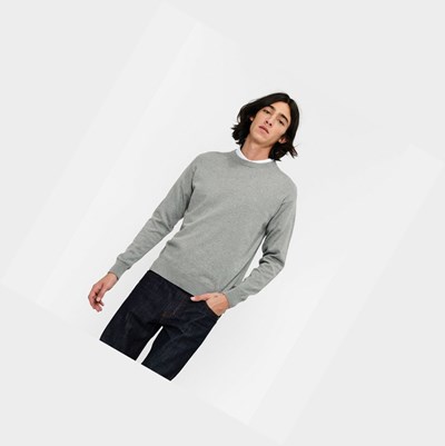 Grey Men's Aigle Organic Coton Crew-neck Sweatshirts | LMYS-14752