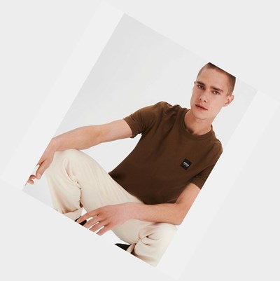 Khaki Men's Aigle The Essential Basic T Shirts | RVSP-48965