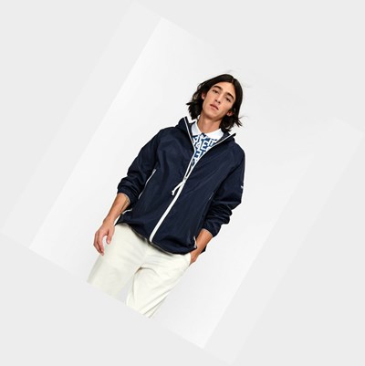 Navy Men's Aigle Waterproof & Packable Oversized Coats & Jackets | CAXR-09174