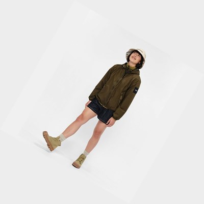 Olive Women's Aigle Packable & Water-repellent Bomber Coats & Jackets | ZXRF-95401