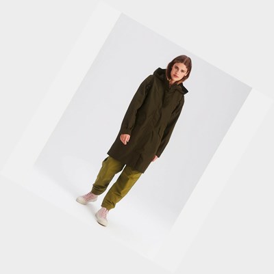 Olive Women's Aigle The Gore-tex Mid-length Coats & Jackets | PWZQ-18230