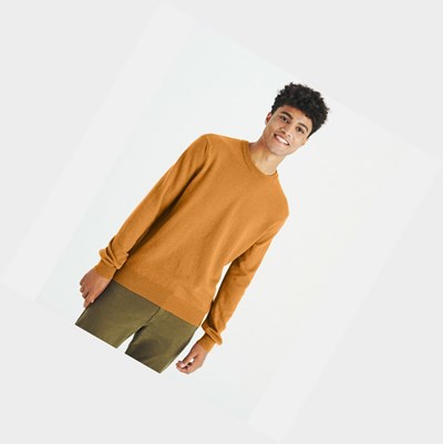 Orange Men's Aigle The Basic Crew-neck Sweatshirts | VSPW-80357