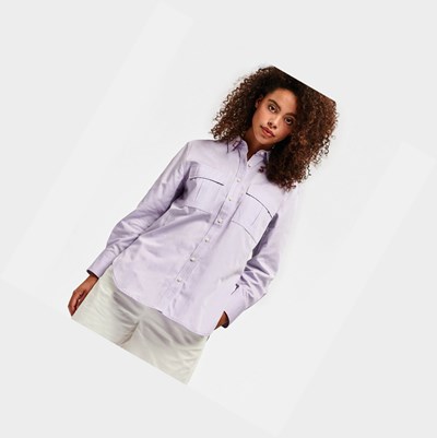 Purple Women's Aigle A Long Sleeves Shirt With Dry Fast Function Shirts | GOVL-17289