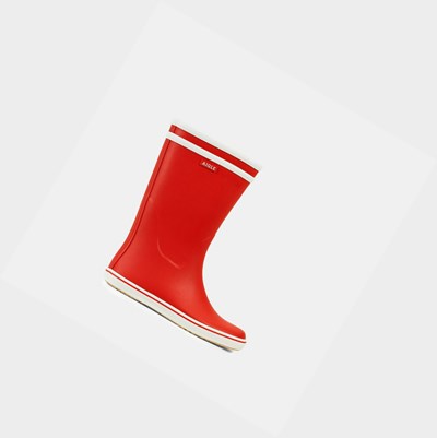 Red Women's Aigle Rubber Seaside Boots | OWFG-91425