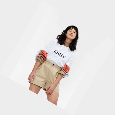 White Women's Aigle Technical T Shirts | DZKG-62894