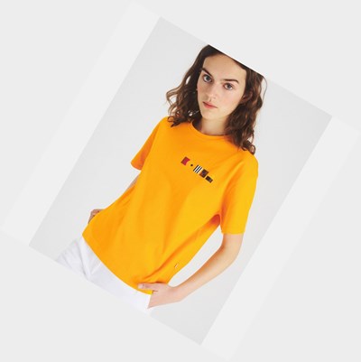 Yellow Women's Aigle Technical Crew-neck T Shirts | TZOM-61592