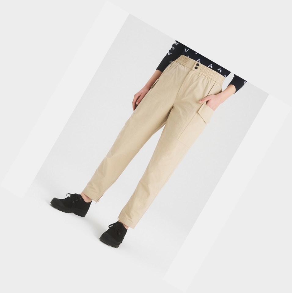 Beige Women's Aigle Cargo Pants | ANOM-76243