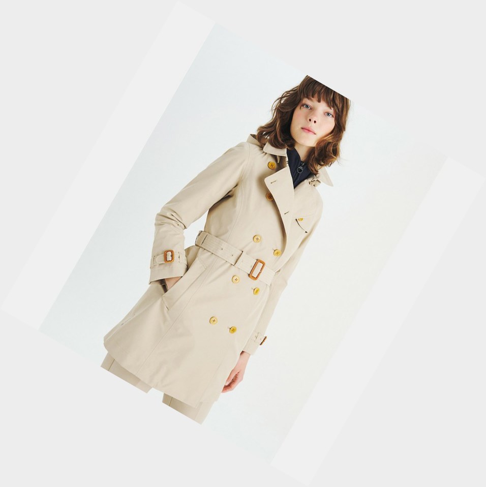 Beige Women\'s Aigle Gore-tex Trench Coats & Jackets | UZYX-05321