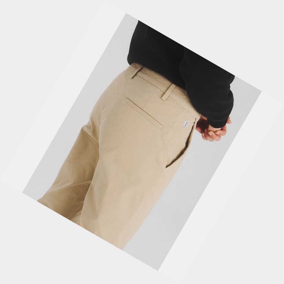 Beige Women's Aigle The Cotton Chino Pants | FDUT-71093