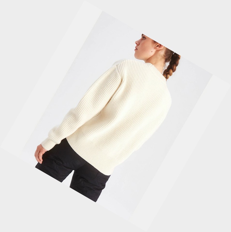 Beige Women's Aigle The Eco-designed Cable-knit Winter Jumpers | AZXO-35018