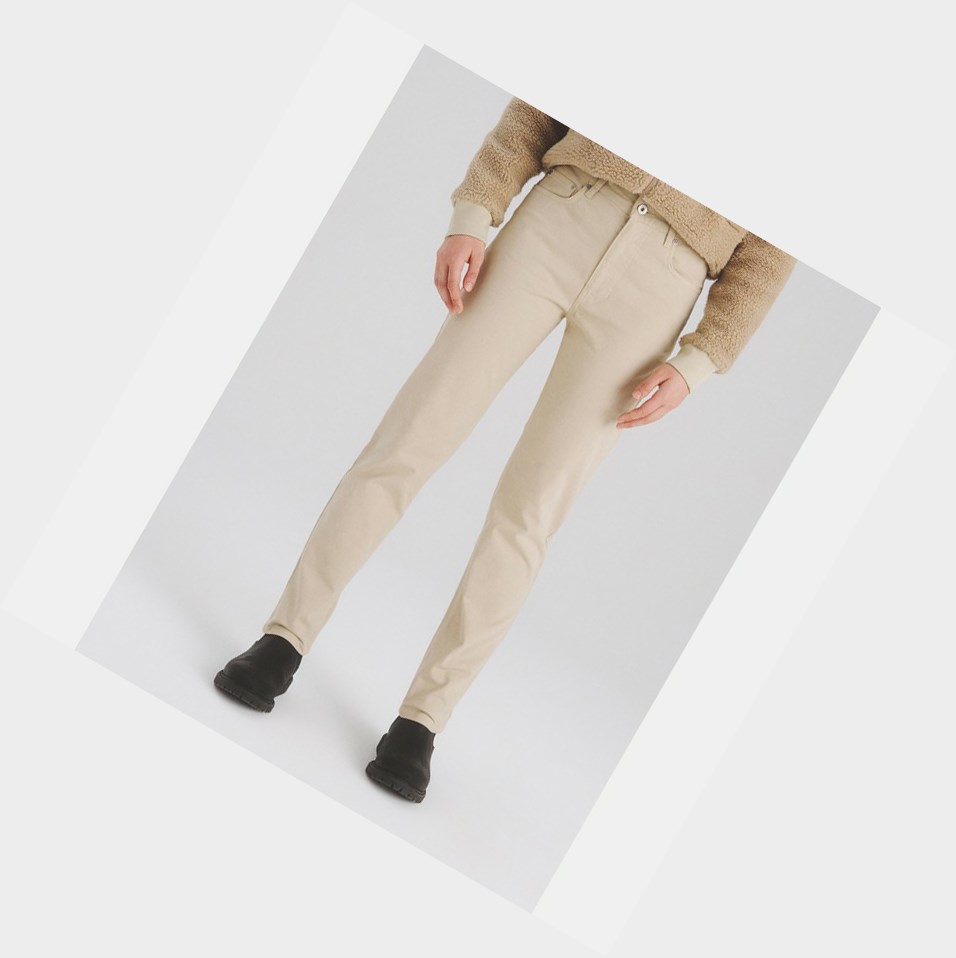 Beige Women's Aigle The Essential 5-pocket Pants | QDIY-41709