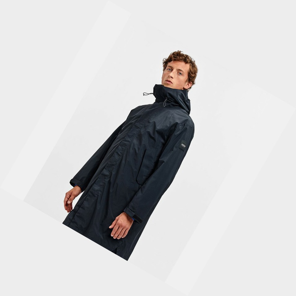 Black Men\'s Aigle Long Waterproof And Windproof Coats & Jackets | YFCS-56498