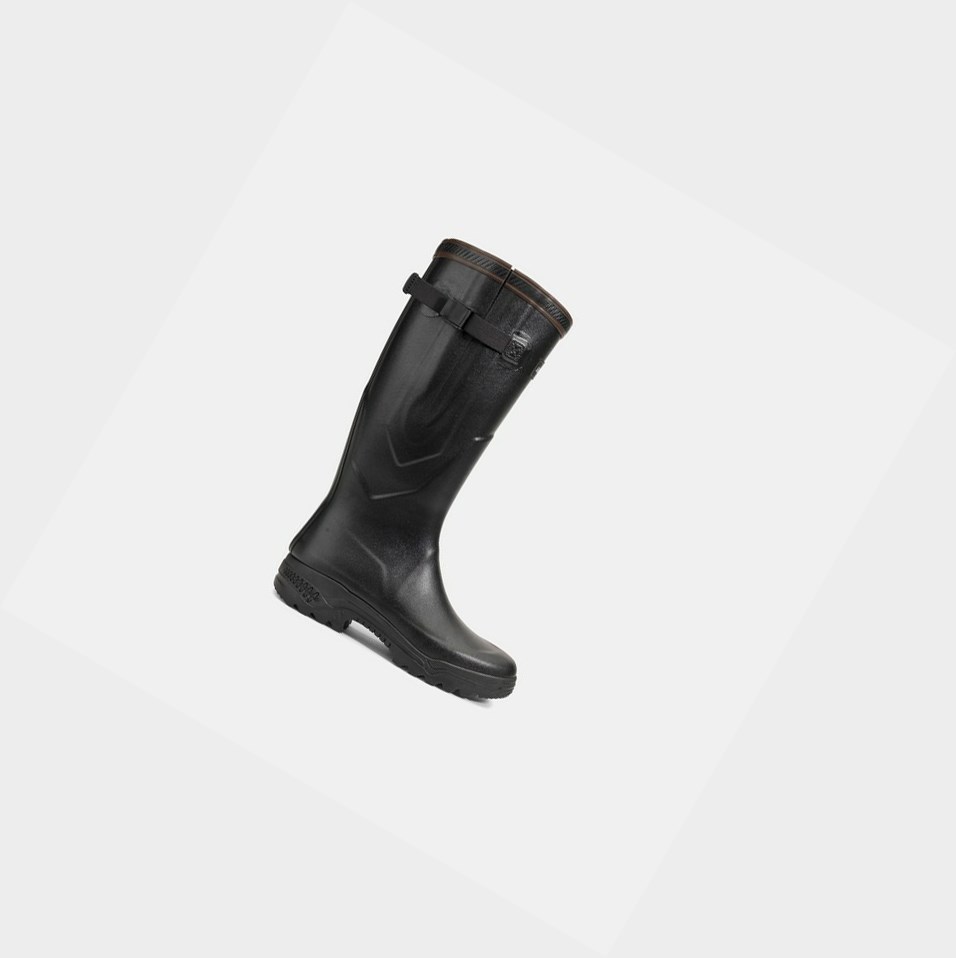 Black Men's Aigle The First Anti-fatigue Boots Adapted To All Calves Rain Boots | ALTG-92670