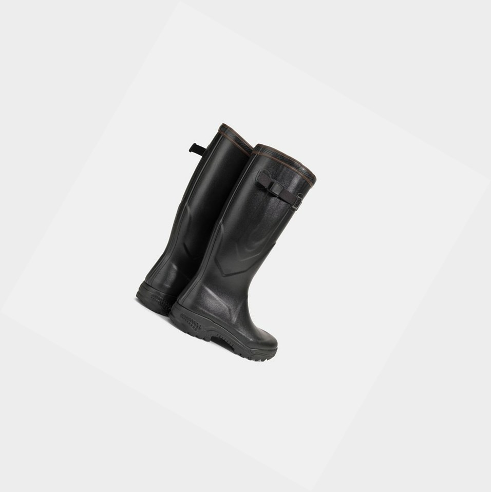 Black Men's Aigle The First Anti-fatigue Boots Adapted To All Calves Rain Boots | ALTG-92670