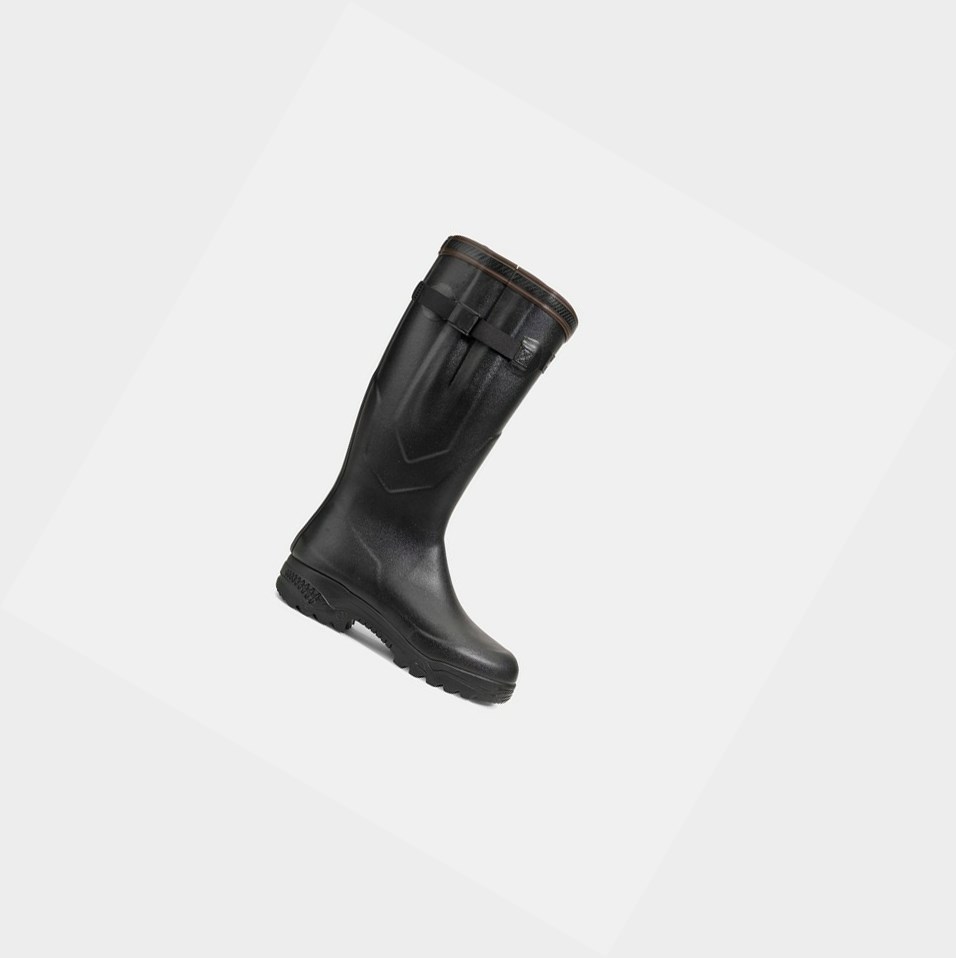 Black Men's Aigle The First Anti-fatigue Boots That Protects From The Cold Rain Boots | UEBT-43186