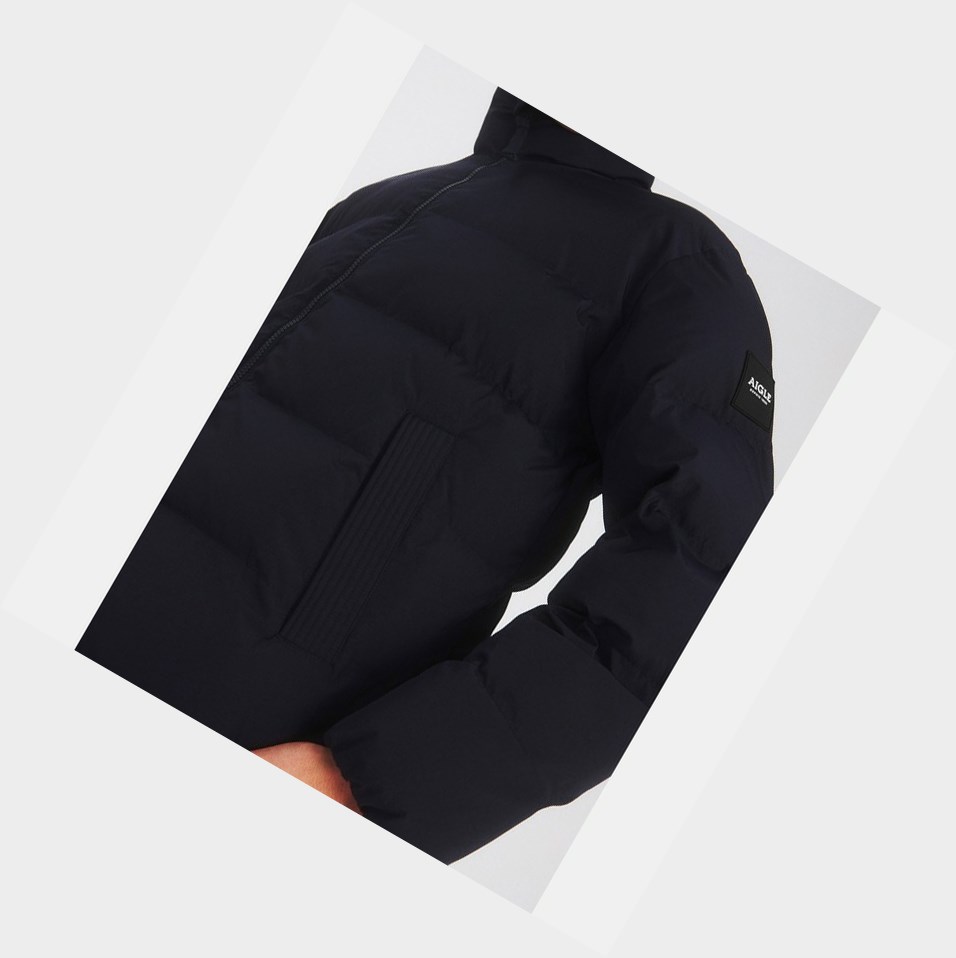 Black Men's Aigle The Iconic Quilted Winter Coats & Jackets | QSUB-49836