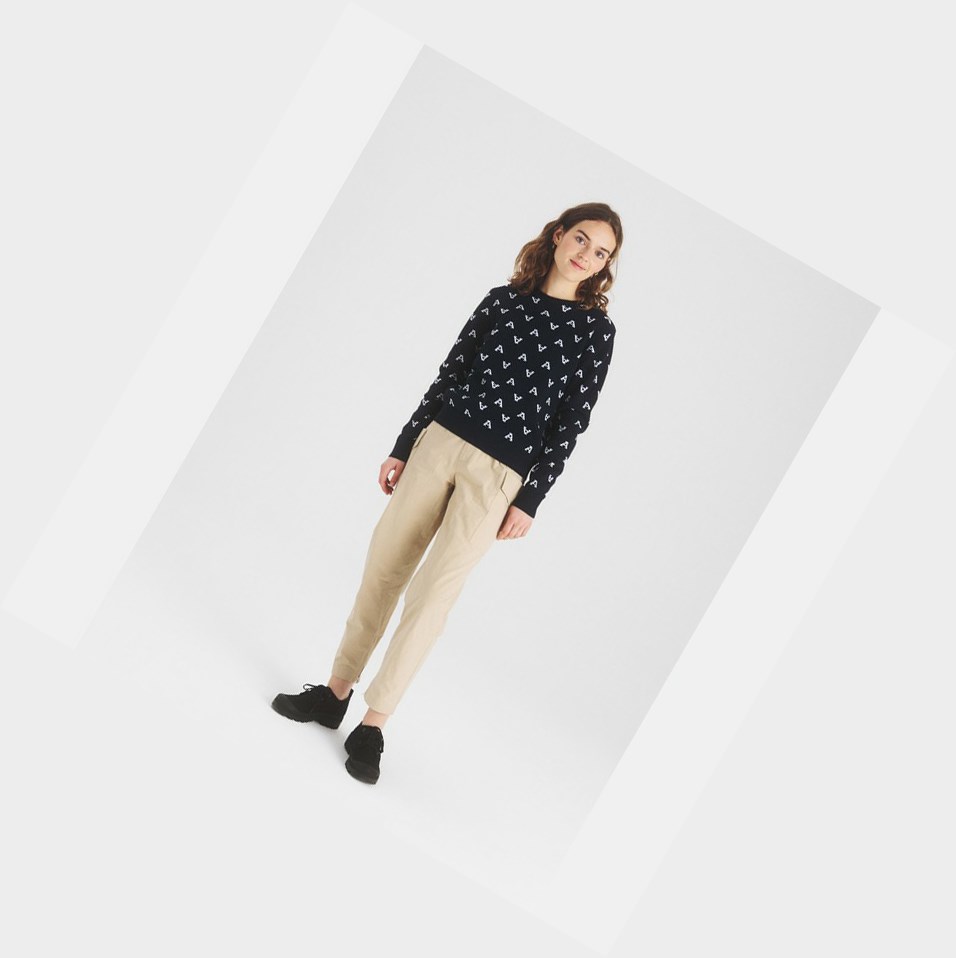 Black / White Women's Aigle Patterned Cotton Jumpers | YXSL-90832