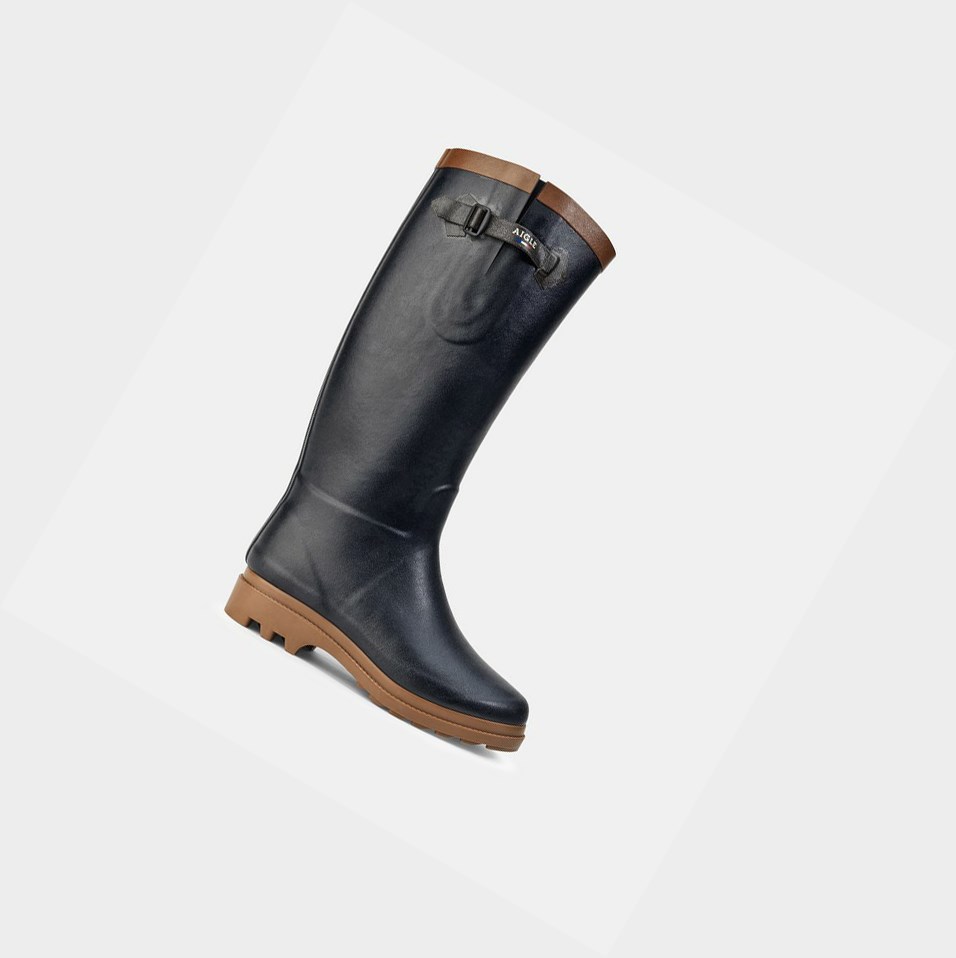 Black Women\'s Aigle Fur-lined Rubber Rain Boots | CXAU-04951