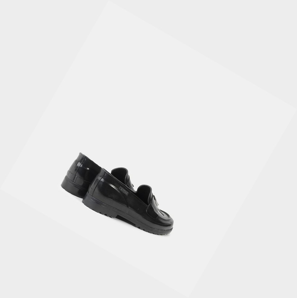 Black Women's Aigle Rubber Moccasins | JCYF-35706