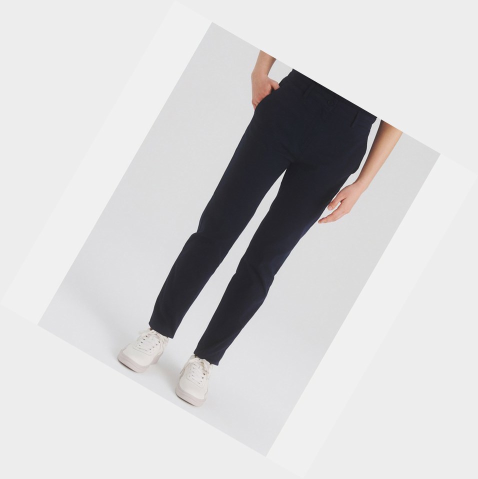 Black Women's Aigle The Cotton Chino Pants | PDCB-59013