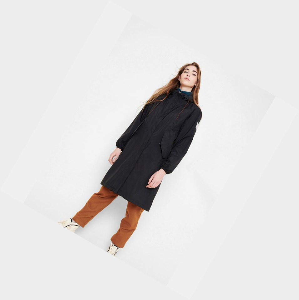 Black Women's Aigle The Long Packable Parkas | RVMW-89752