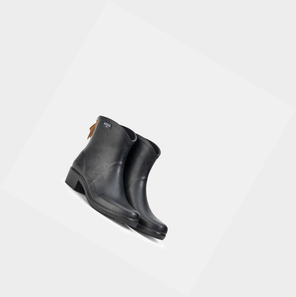 Black Women's Aigle The Versatile Ankle Rain Boots | HNXU-52863