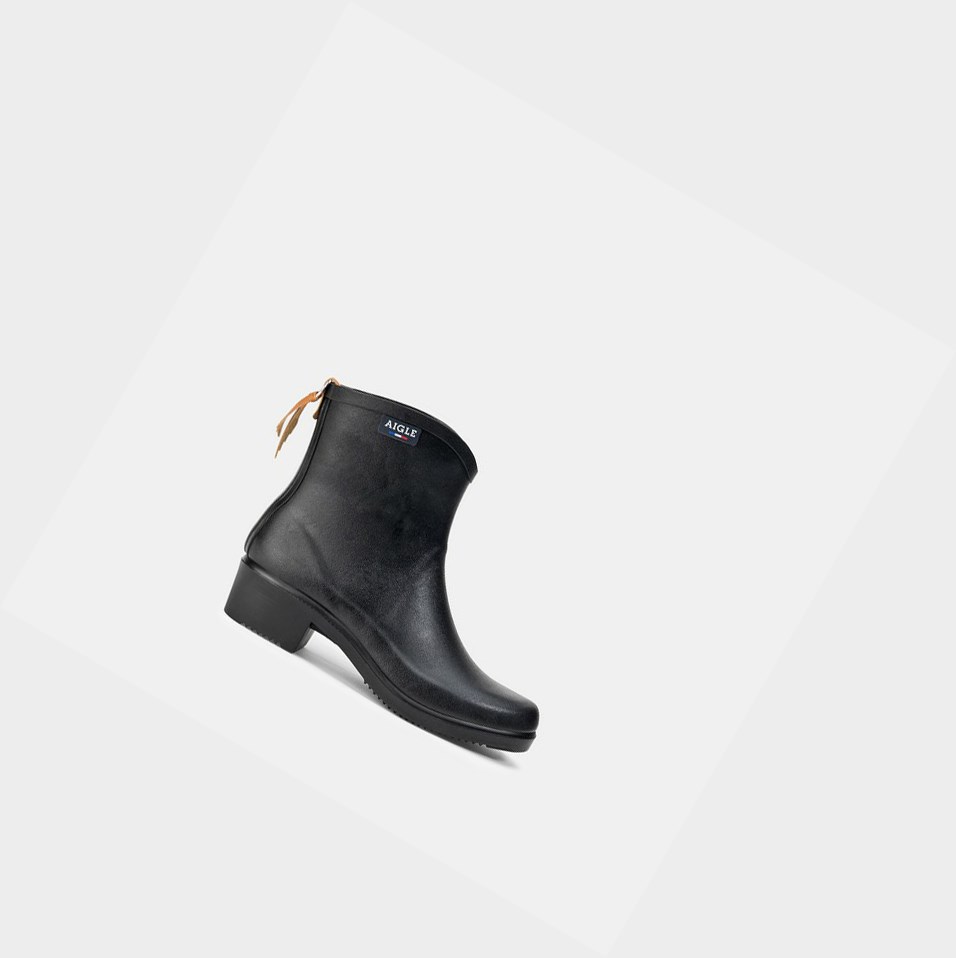 Black Women\'s Aigle The Versatile Ankle Rain Boots | HNXU-52863