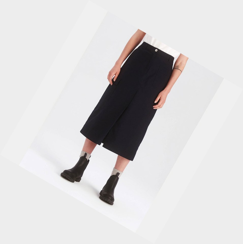 Black Women's Aigle The Winter Midi Skirt Skirt | ONCZ-49271