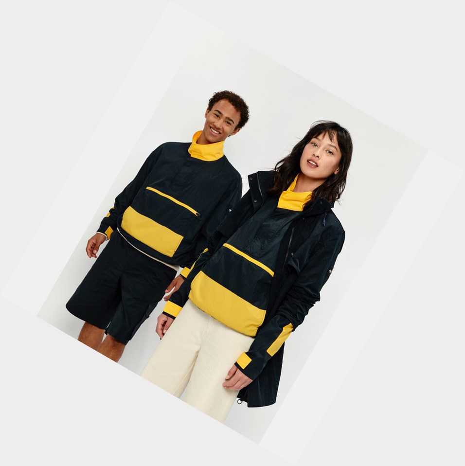 Black / Yellow Men's Aigle Lightweight Pullover Coats & Jackets | TVEB-65907