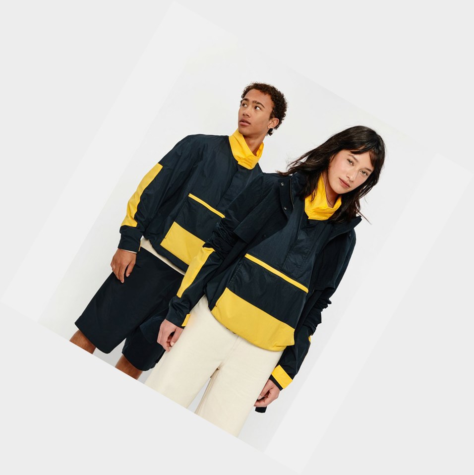 Black / Yellow Men's Aigle Lightweight Pullover Coats & Jackets | TVEB-65907