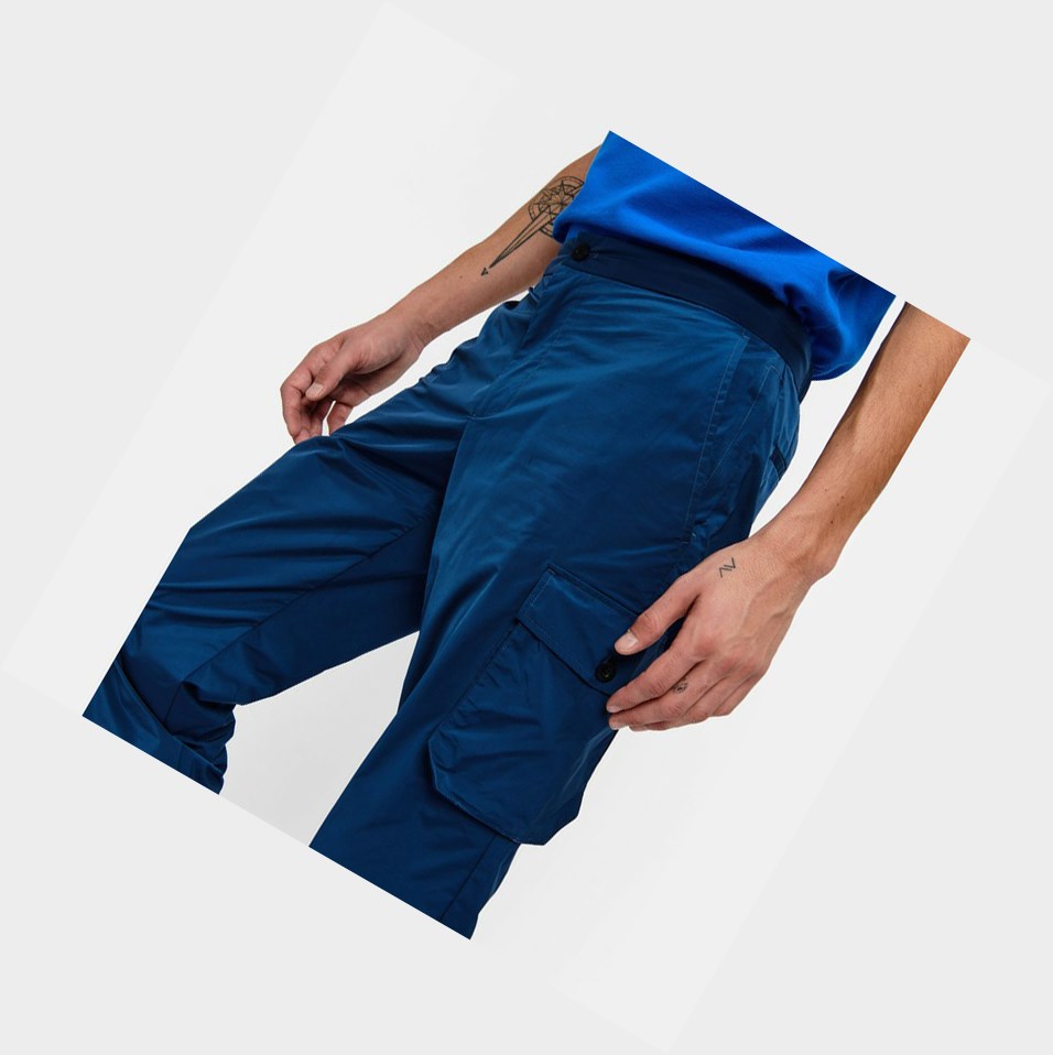 Blue Men's Aigle Multi-pocket Water-repellent Cargo Pants | FZMX-13458