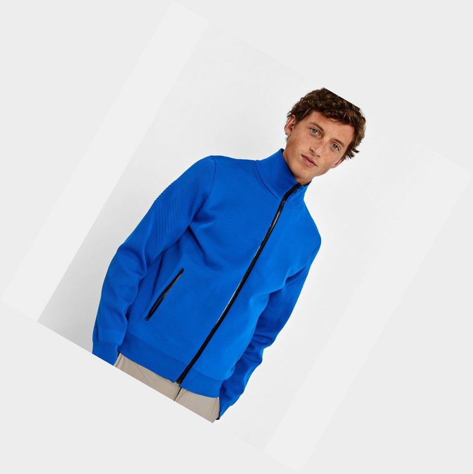 Blue Men's Aigle The Technical Sweatshirts | IJWB-82694