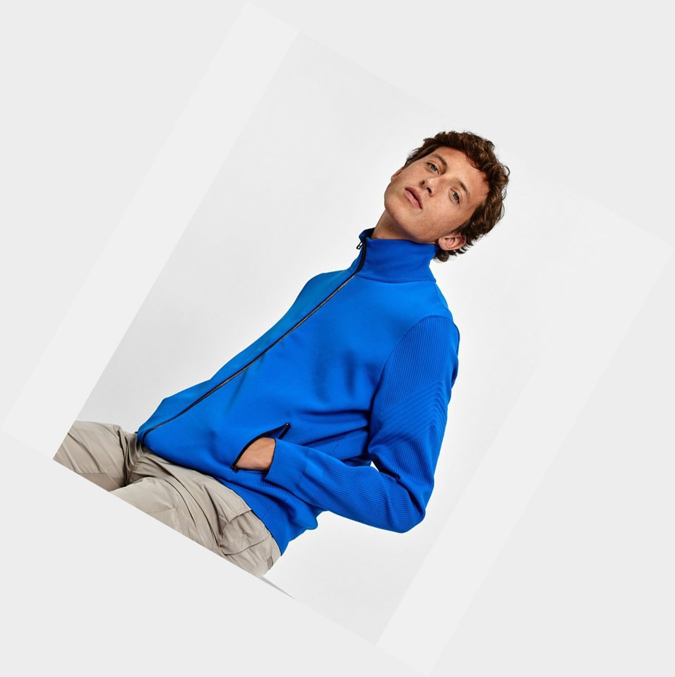 Blue Men's Aigle The Technical Sweatshirts | IJWB-82694