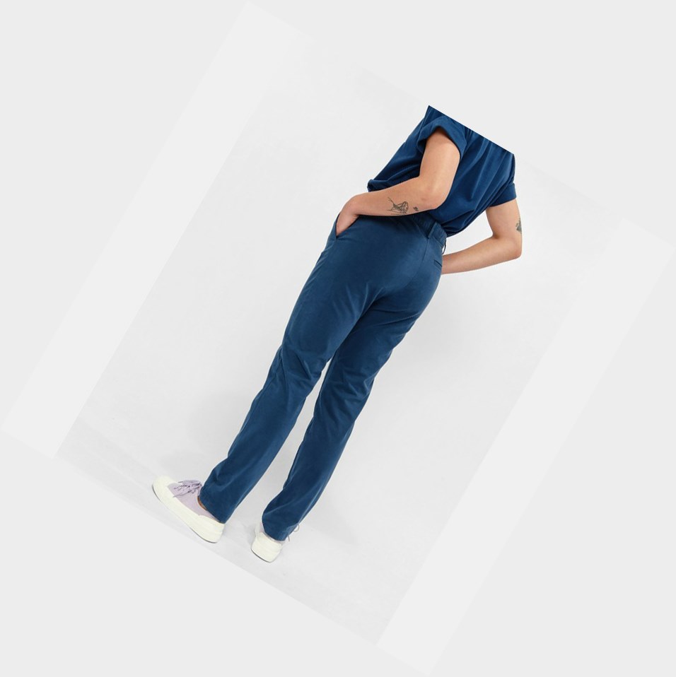 Blue Women's Aigle Cotton Chino Pants | ETDL-20945