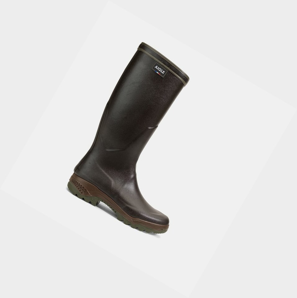 Brown Men's Aigle Anti-fatigue Rain Boots | AYGB-81604