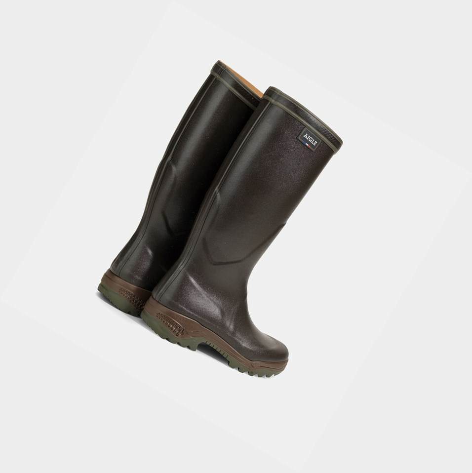 Brown Men's Aigle Anti-fatigue Rain Boots | AYGB-81604