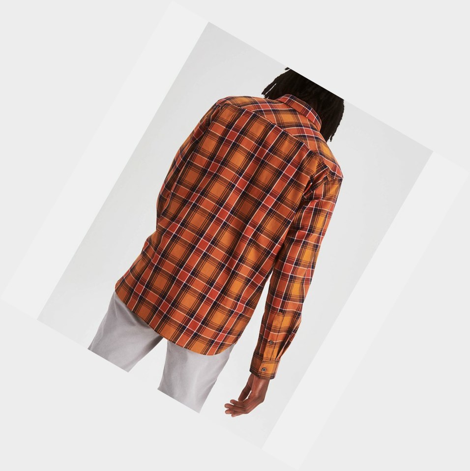 Brown Men's Aigle The Double-pocket Check Shirts | XRAC-32569