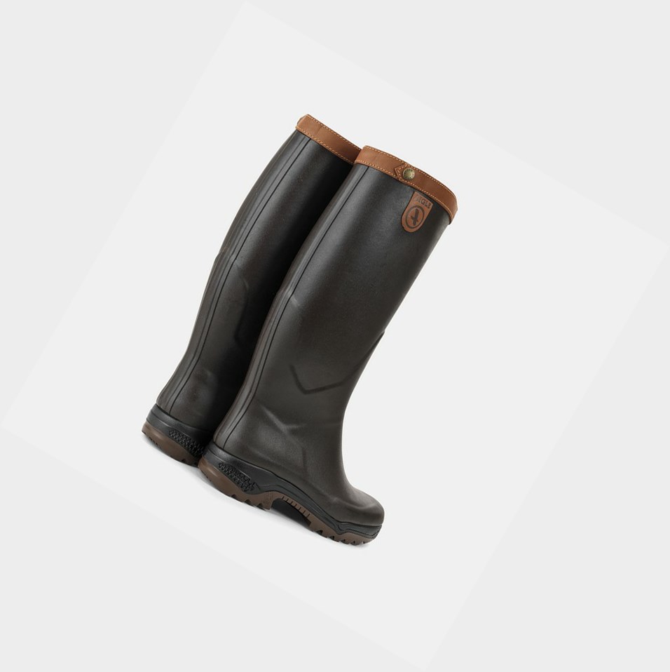 Brown Men's Aigle The Premium Anti-fatigue Boot Rain Boots | HZRU-48567