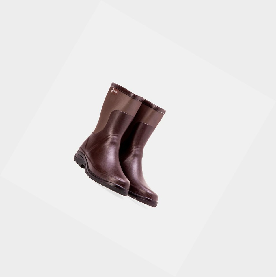 Burgundy Men's Aigle Rubber Leisures Garden Boots | DTYQ-49165