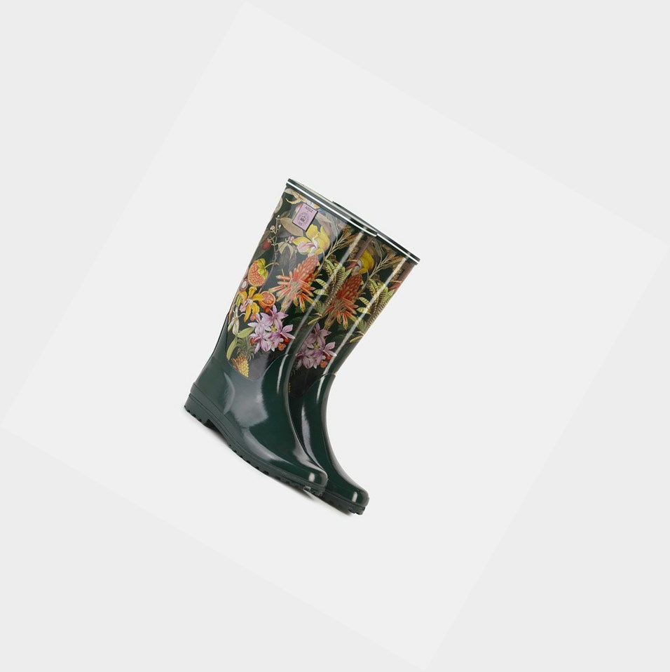 Flower / Black Women's Aigle The Modern And Feminine Printed Seaside Boots | KPRS-64905