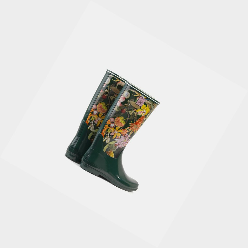 Flower / Black Women's Aigle The Modern And Feminine Printed Seaside Boots | KPRS-64905