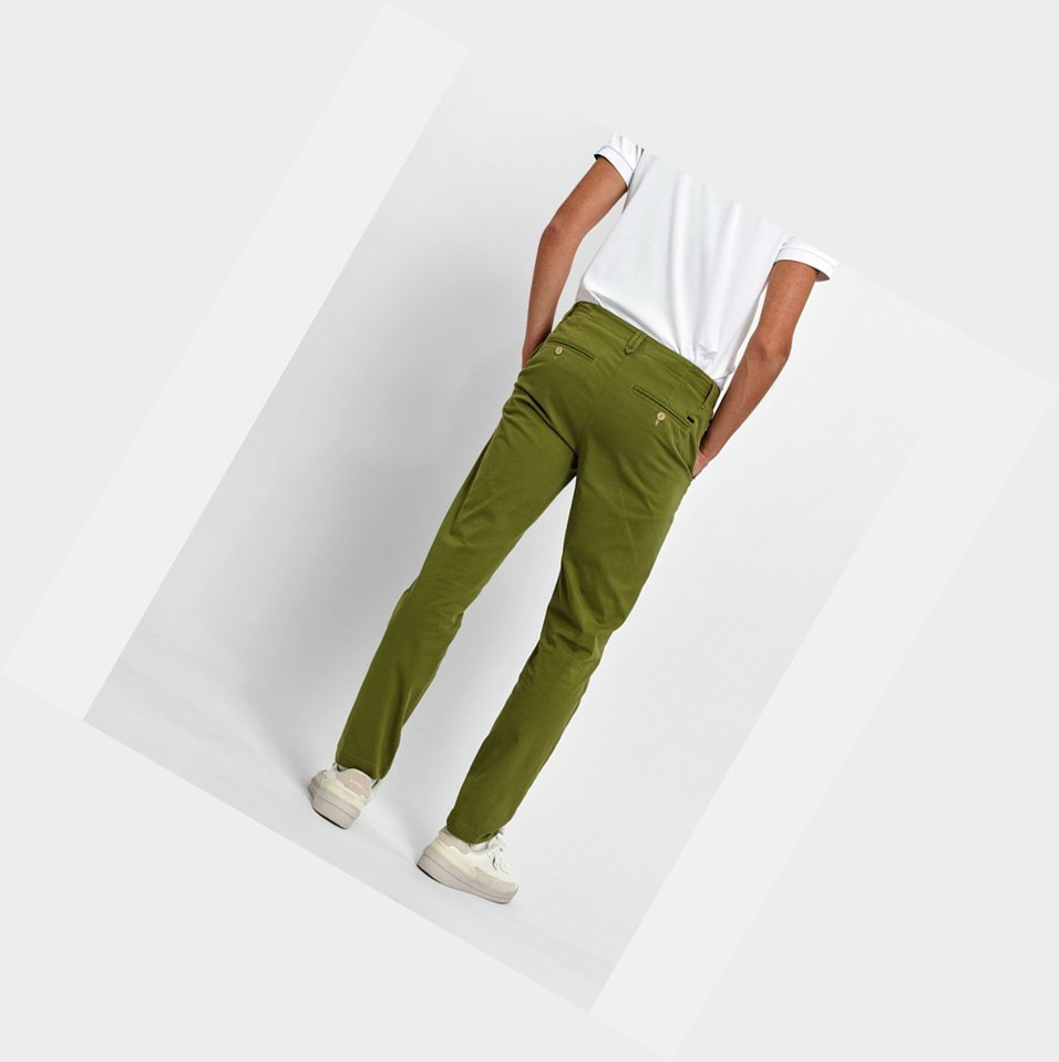 Green Men's Aigle Cotton Chino Pants | BUMS-90265