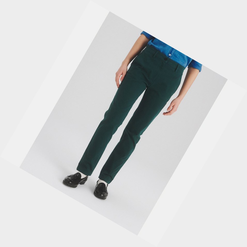 Green Women's Aigle The Cotton Chino Pants | BTKH-80327