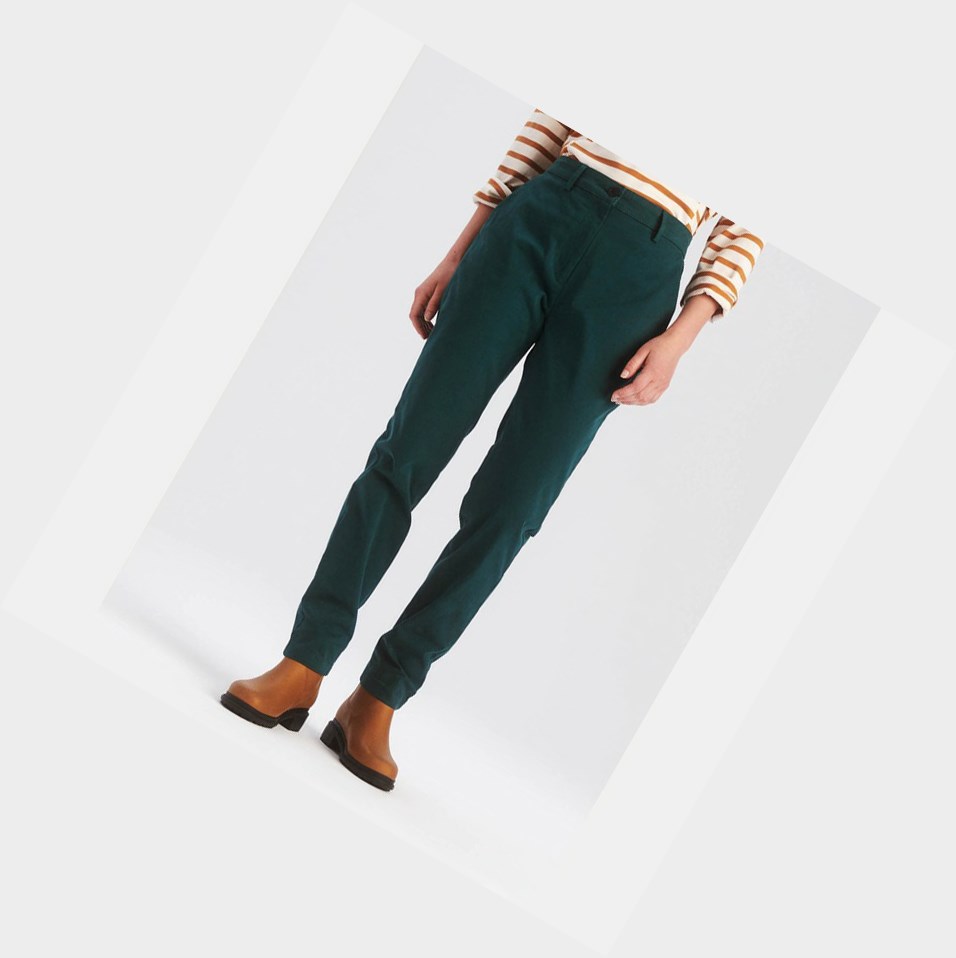 Green Women's Aigle The Cotton Chino Pants | BTKH-80327