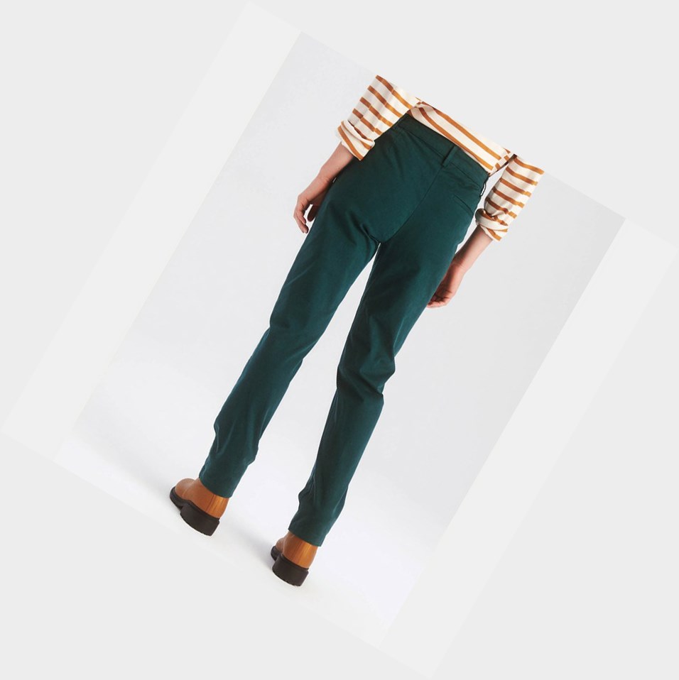 Green Women's Aigle The Cotton Chino Pants | BTKH-80327