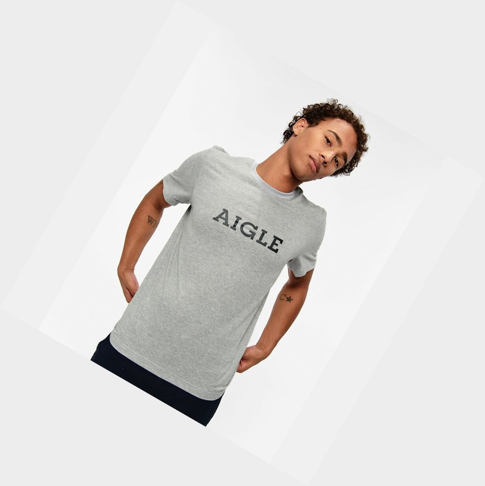 Grey Men's Aigle Technical T Shirts | GPTN-75482