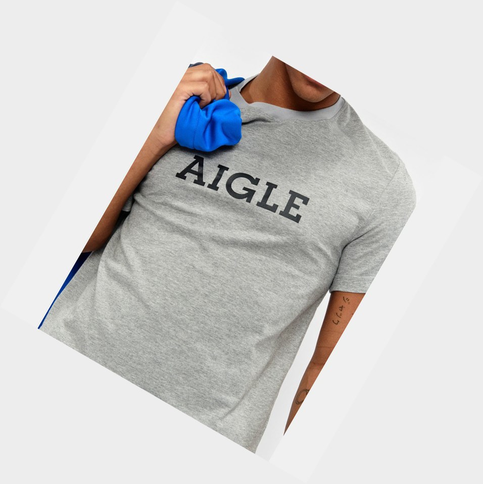 Grey Men's Aigle Technical T Shirts | GPTN-75482